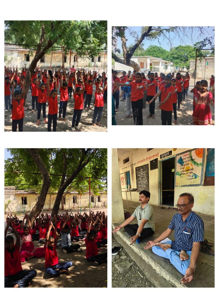 वडगाव जि. प. शाळेत विद्यार्थ्यांनी अनुभवला ध्यान-योगाचा आनंद; सेवा संकल्प अभियानांतर्गत आरोग्यदायी जीवनशैलीचा संदेश